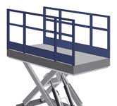 Rambardes ifexs sur plate-forme de table �l�vatrice